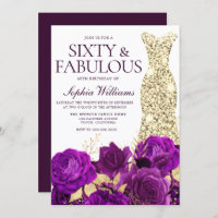 Purple & Gold Gown 60th Birthday Party