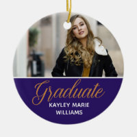 Purple Gold Graduate Photo Graduation Christmas