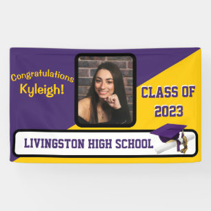 Purple & Gold Graduation Banner