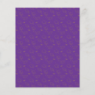 Purple & Gold Graduation Cap Toss Scrapbook Paper
