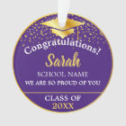 Purple Gold Graduation Class Of 2025 Custom Name