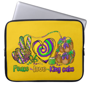PURPLE GOLD GREEN PEACE LOVE KING CAKE LAPTOP SLEEVE