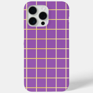 Purple & Gold Grid Phone Case   Elegant Cover