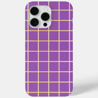 Purple & Gold Grid Phone Case | Elegant Cover