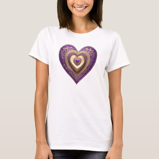 Purple Gold Heart T-Shirt (Front)