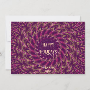 Purple Gold Holiday Christmas Card