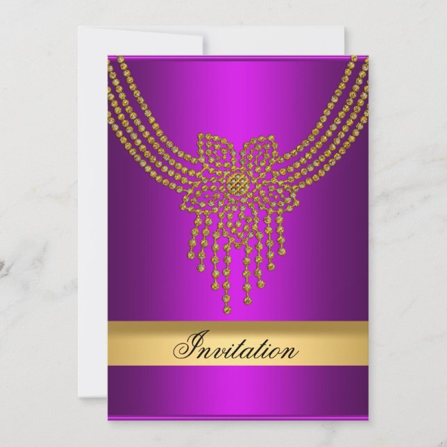 Purple Gold Invitation Any Party Purple Gold (Front)