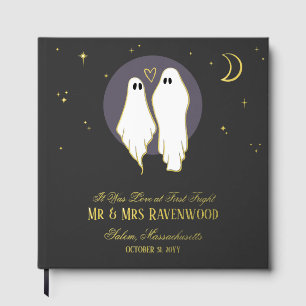 Purple Gold Joining of Souls Halloween Wedding Guest Book