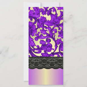 Purple & gold lace damask
