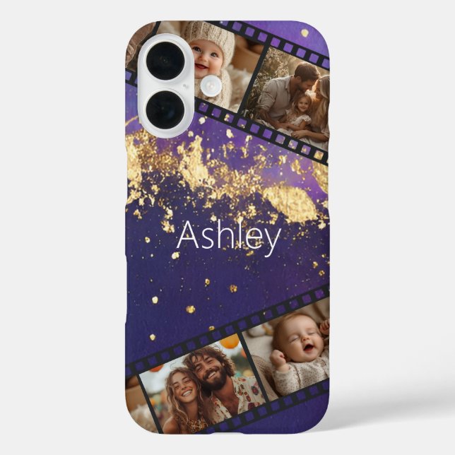 Purple & Gold Leaves Film Strip Photo  Case-Mate iPhone Case (Back)
