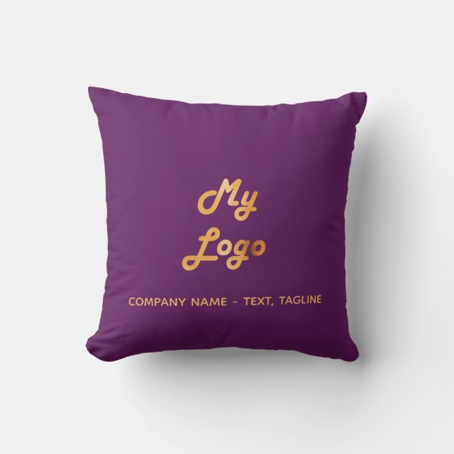 Purple gold logo business pool cushion (Front)