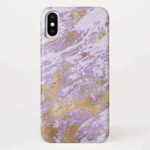 Purple & Gold Marble iPhone X Case