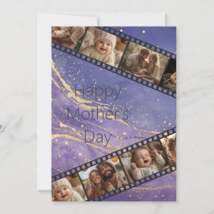Purple & Gold Marble Film Strip Mother's Day Card