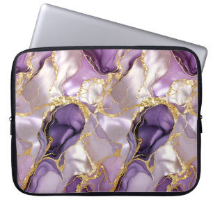Purple Gold Marble Laptop Sleeve Luxury Case