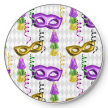 PURPLE & GOLD MARDI GRAS MASKS & STREAMERS