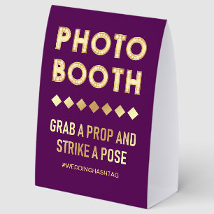 Purple Gold Marquee Letters Wedding Photo Booth