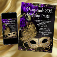 Purple Gold Masquerade Party