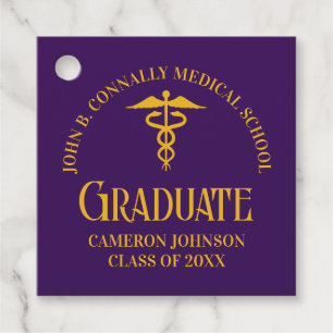 Purple Gold Medical School Graduation Party Favour Tags