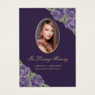 Purple Gold Memorial Funeral Prayer Card