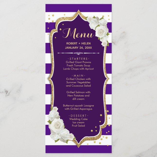 Purple Gold Menu Card (Front)