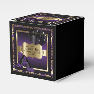 Purple & Gold Metallic - 00th Birthday    DIY Text Favour Box