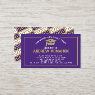 Purple & Gold Mini Graduation Invites