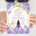 Purple & Gold Mis Quince 15 Anos Butterfly Crown Invitation<br><div class="desc">Quinceañera Purple Butterfly Gold Crown Invitation
Mis Quince 15 Anos,  16th Birthday, </div>