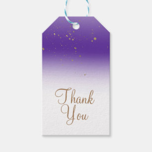 Purple & Gold Modern Glam Bridal Shower Party Gift Tags