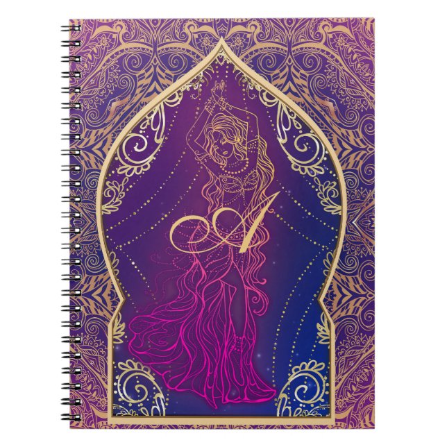 Purple & Gold Moroccan Arabian Belly Dancing Glam Notebook (Front)