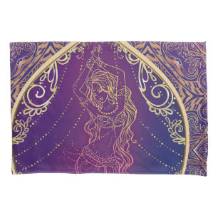 Purple & Gold Moroccan Arabian Belly Dancing Glam Pillowcase