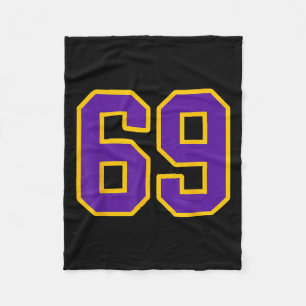 Purple Gold Number 50 Jersey Player Uniform #50 Ng Fleece Blanket