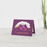 Purple Gold Orchid & Peony Bouquet Congratulations