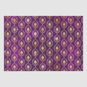 Purple & Gold Ornamental Sparkle Pattern Tissue Paper