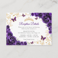 Purple Gold Quinceanera Reception Details