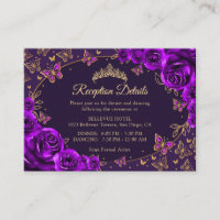 Purple Gold Quinceanera Reception Details