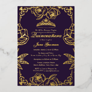 Purple Gold Rose Garden Quinceanera