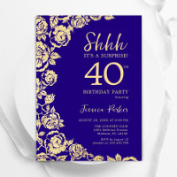 Purple Gold Roses Surprise 40th Birthday