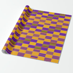 Purple Gold Royal African Kente Wrapping Paper