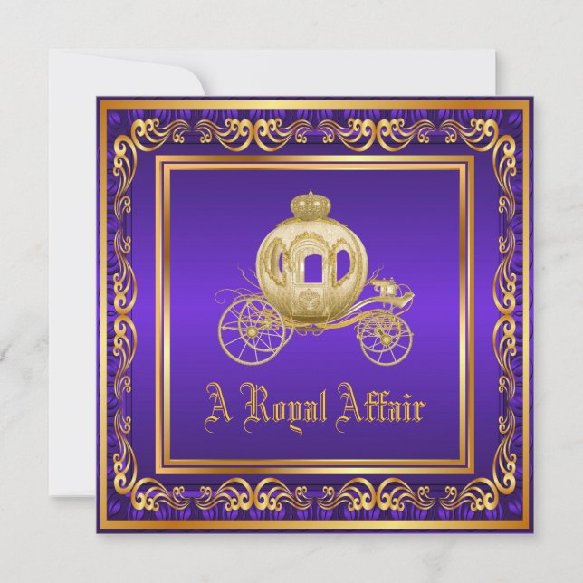 Purple Gold Royal Birthday Shower Corporate Party Invitation (Front)
