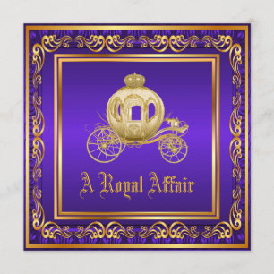 Purple Gold Royal Birthday Shower Corporate Party Invitation