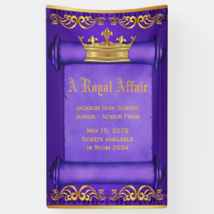 Purple Gold Royal Crown Banner