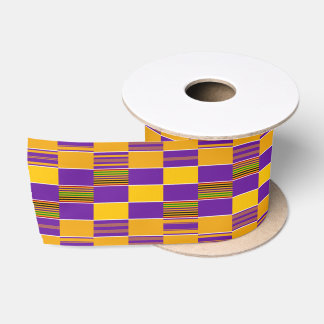 Purple Gold Royal K88 African Kente 3 inch Ribbon Satin Ribbon