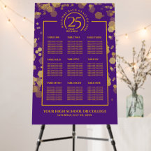 Purple & Gold School Class Reunion Seating Chart