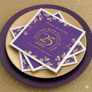 Purple & Gold School College Class Reunion Napkin