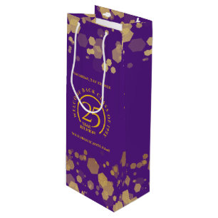 Purple & Gold School College Class Reunion Wine Gift Bag