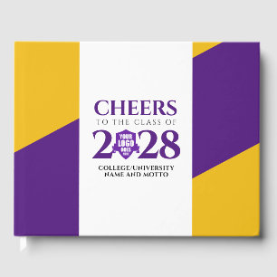 Purple Gold School College University Graduation  Guest Book