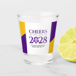 Purple Gold School College University Graduation Shot Glass
