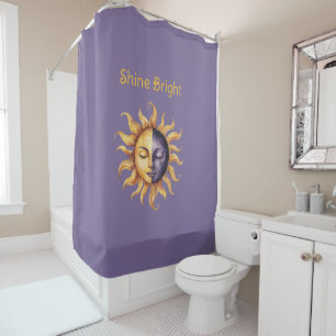 Purple Gold Shine Bright Sun Shower Curtain