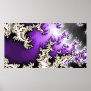 Purple, Gold, Silver Fractal Poster