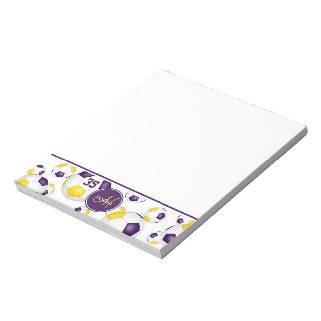purple gold soccer balls accent  notepad (Rotated)